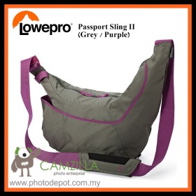 Lowepro Passport Sling II DSLR Camera Shoulder Bag Case ( Grey Purple )